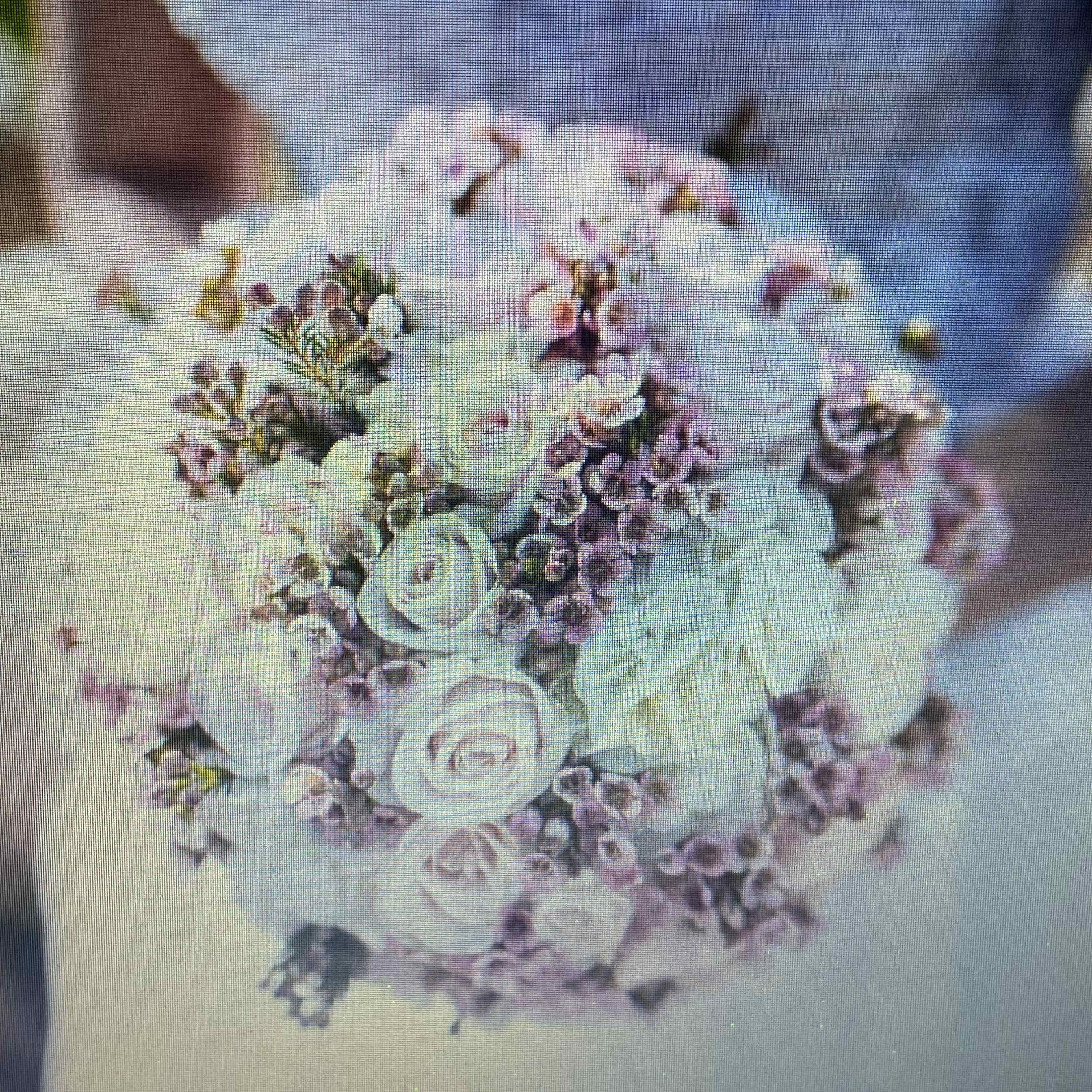 Wildflower Bridal Bouquet  - Roses , Wax Flower 
