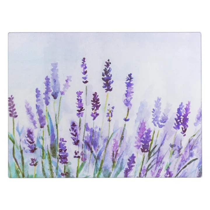 Lavender flower painting on a rectangular canvas