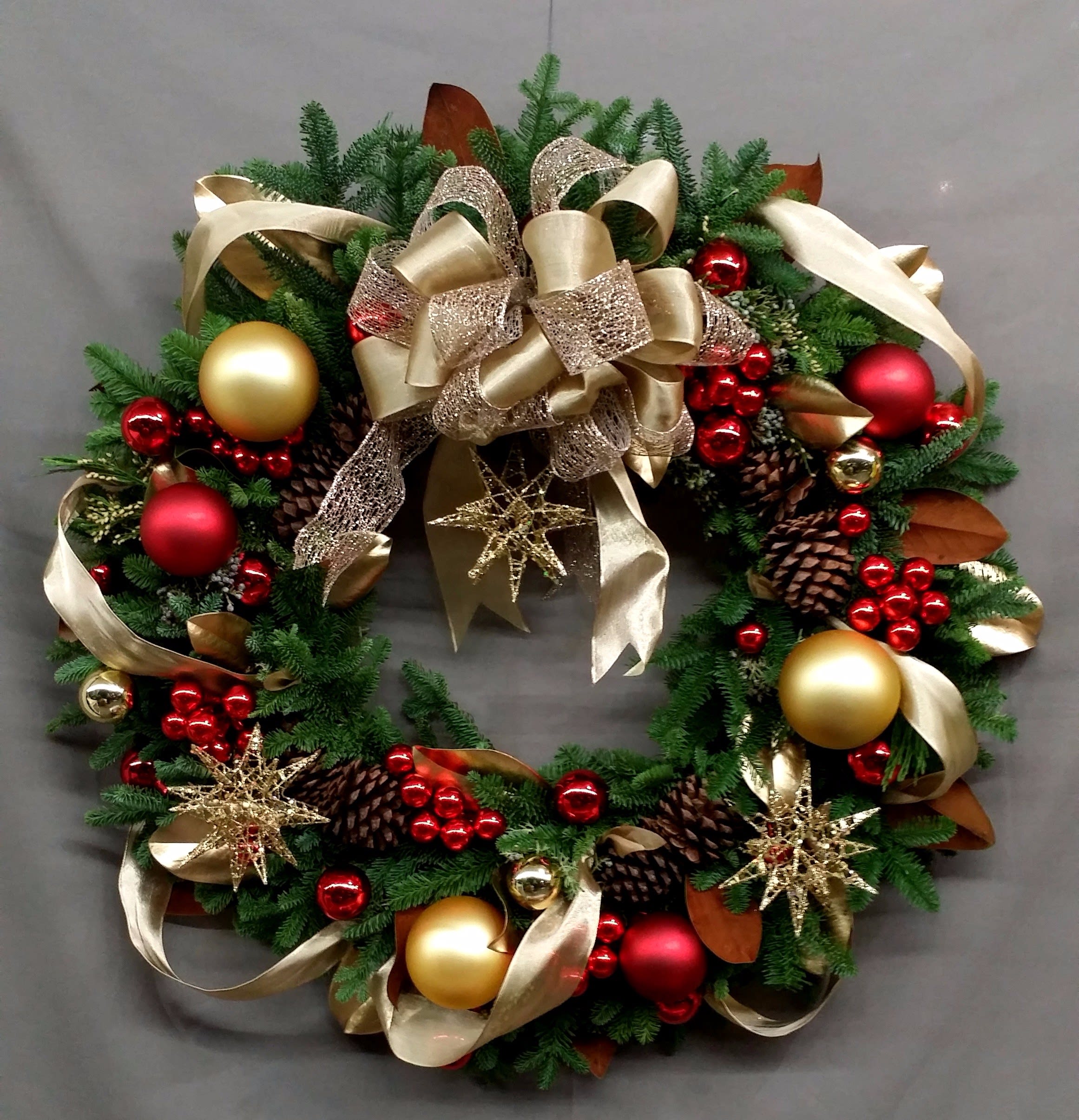 Large Holiday Wreath in Los Angeles, CA | Floral Design by Dave's