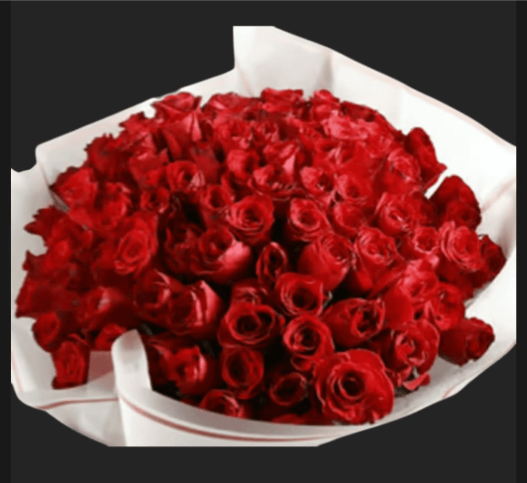 RED PASSION ROSE BOUQUET - A lush dome of velvety red roses makes an immediate romantic statement - this red rose bouquet is perfect for anniversaries, Valentine's Day, or any occasion when you want the person you love to feel deeply cherished. The dense, tightly packed blooms create a luxurious, monochromatic red surface that reads bold and elegant, letting the roses speak for themselves.  Each bouquet is wrapped in crisp white paper that provides a clean, high-contrast frame for the rich red petals, heightening the classic, formal presentation. The arrangement is large and rounded with a full, plush texture that looks lavish from every angle, making it a memorable way to say "I love you" or mark a milestone moment.