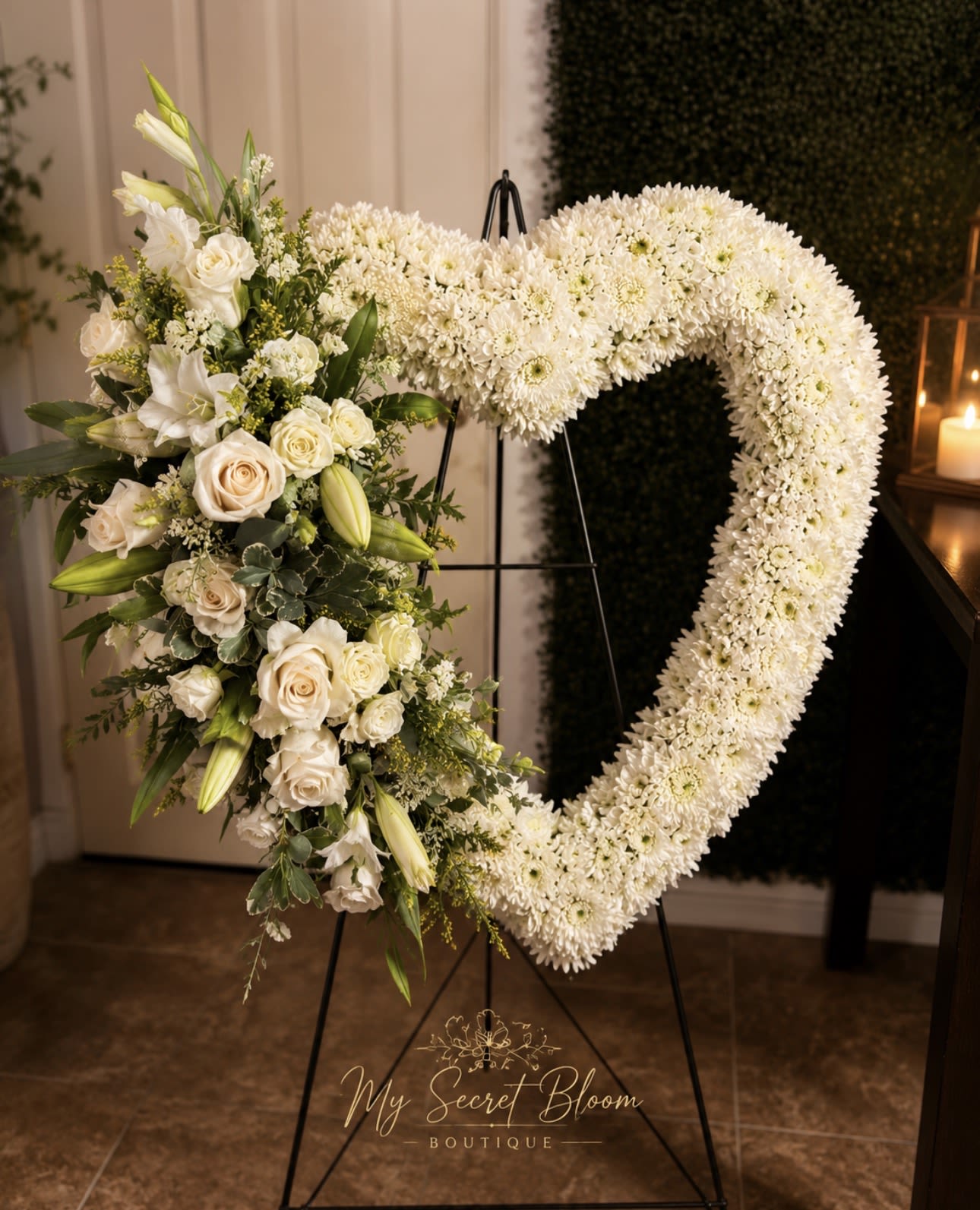 White Heart - Every arrangement is handcrafted just for you. We carefully select the freshest flowers available each day. Occasionally, substitutions may be necessary due to seasonal or market availability, but we always replace them with flowers of equal or greater value in the same color palette and style. Your arrangement will always be beautiful, fresh, and thoughtfully designed.  