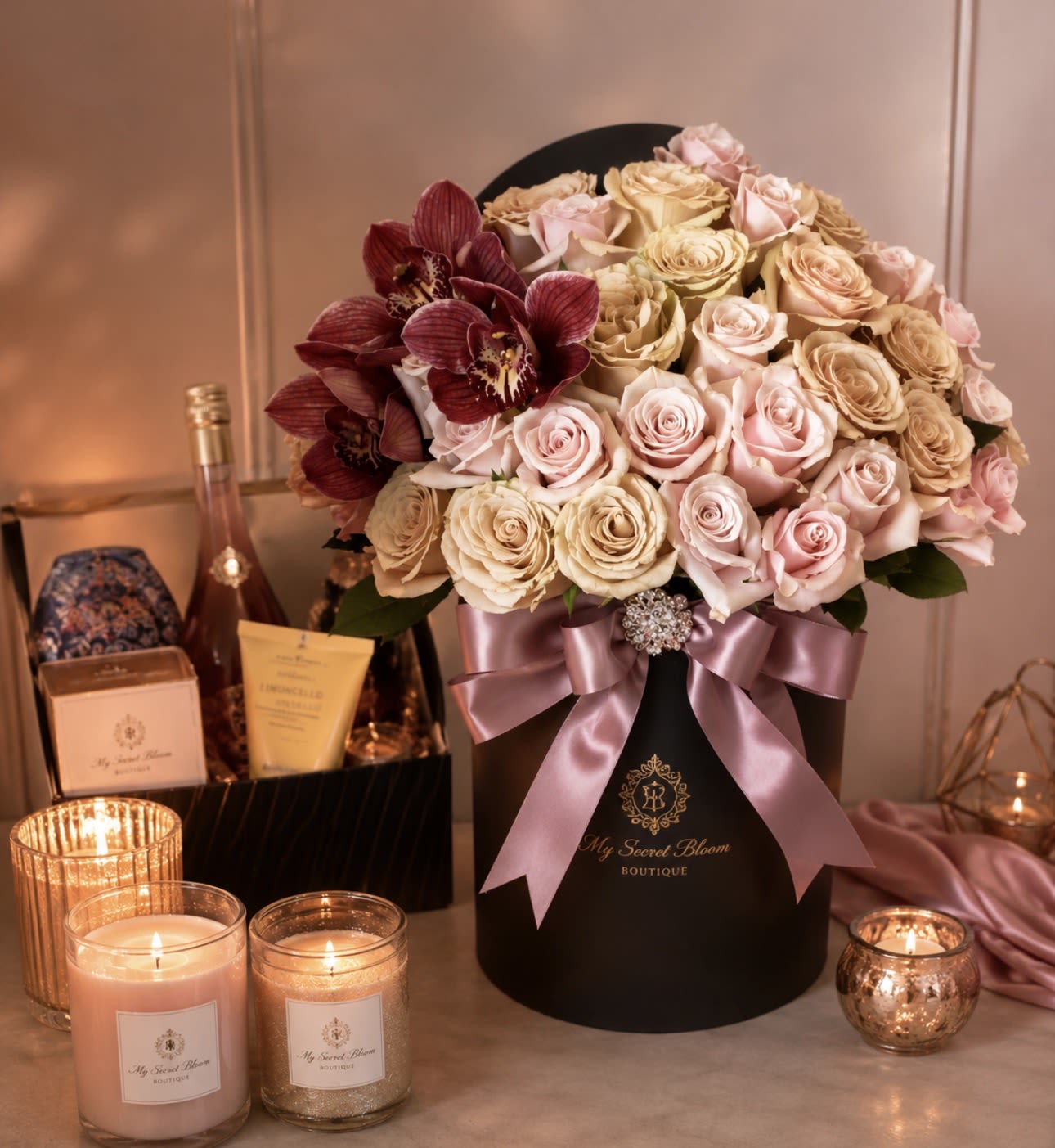 LOVING CYLINDER - Every arrangement is handcrafted just for you. We carefully select the freshest flowers available each day. Occasionally, substitutions may be necessary due to seasonal or market availability, but we always replace them with flowers of equal or greater value in the same color palette and style. Your arrangement will always be beautiful, fresh, and thoughtfully designed.  