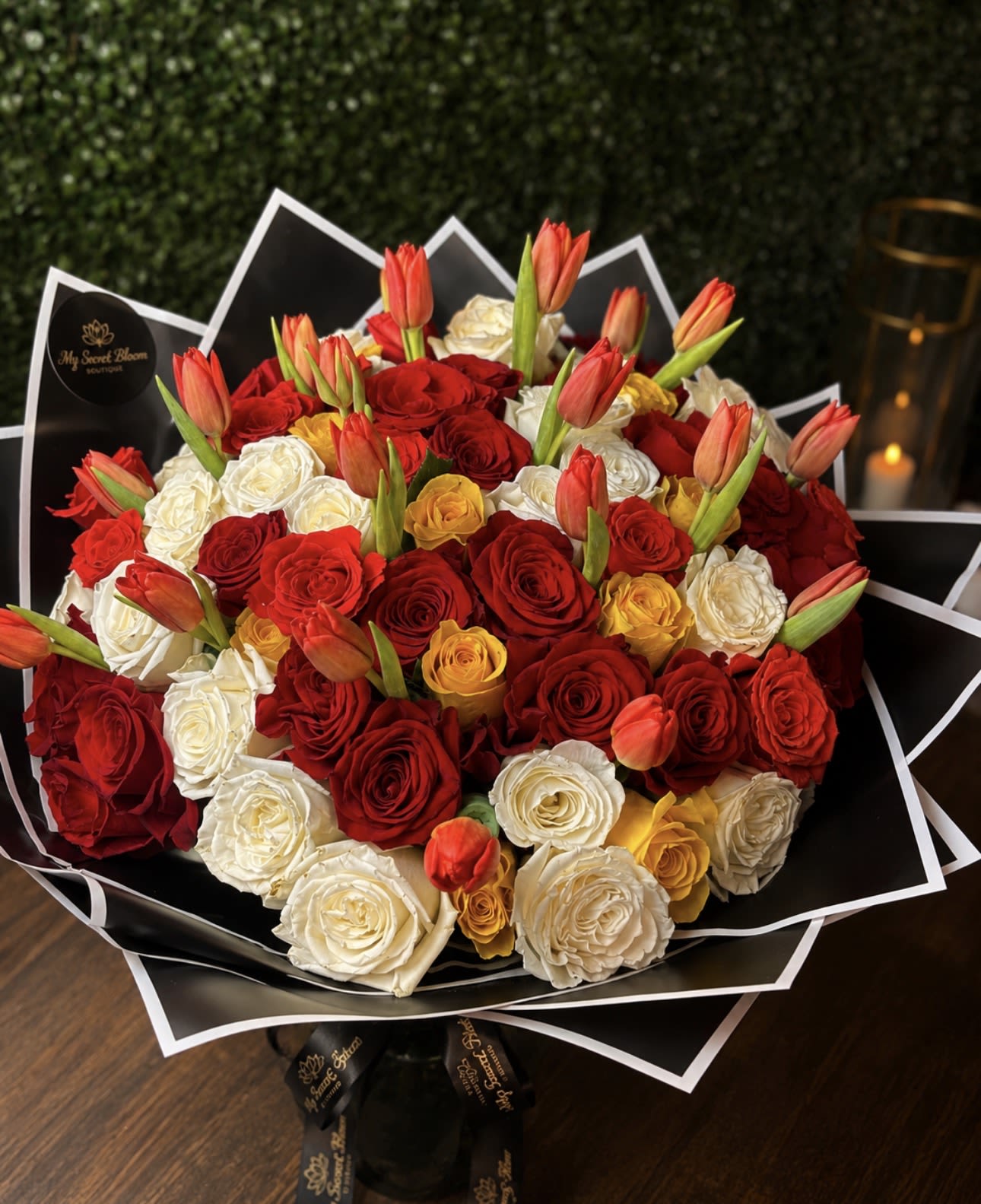 BUCHON MIX - Every arrangement is handcrafted just for you. We carefully select the freshest flowers available each day. Occasionally, substitutions may be necessary due to seasonal or market availability, but we always replace them with flowers of equal or greater value in the same color palette and style. Your arrangement will always be beautiful, fresh, and thoughtfully designed.  