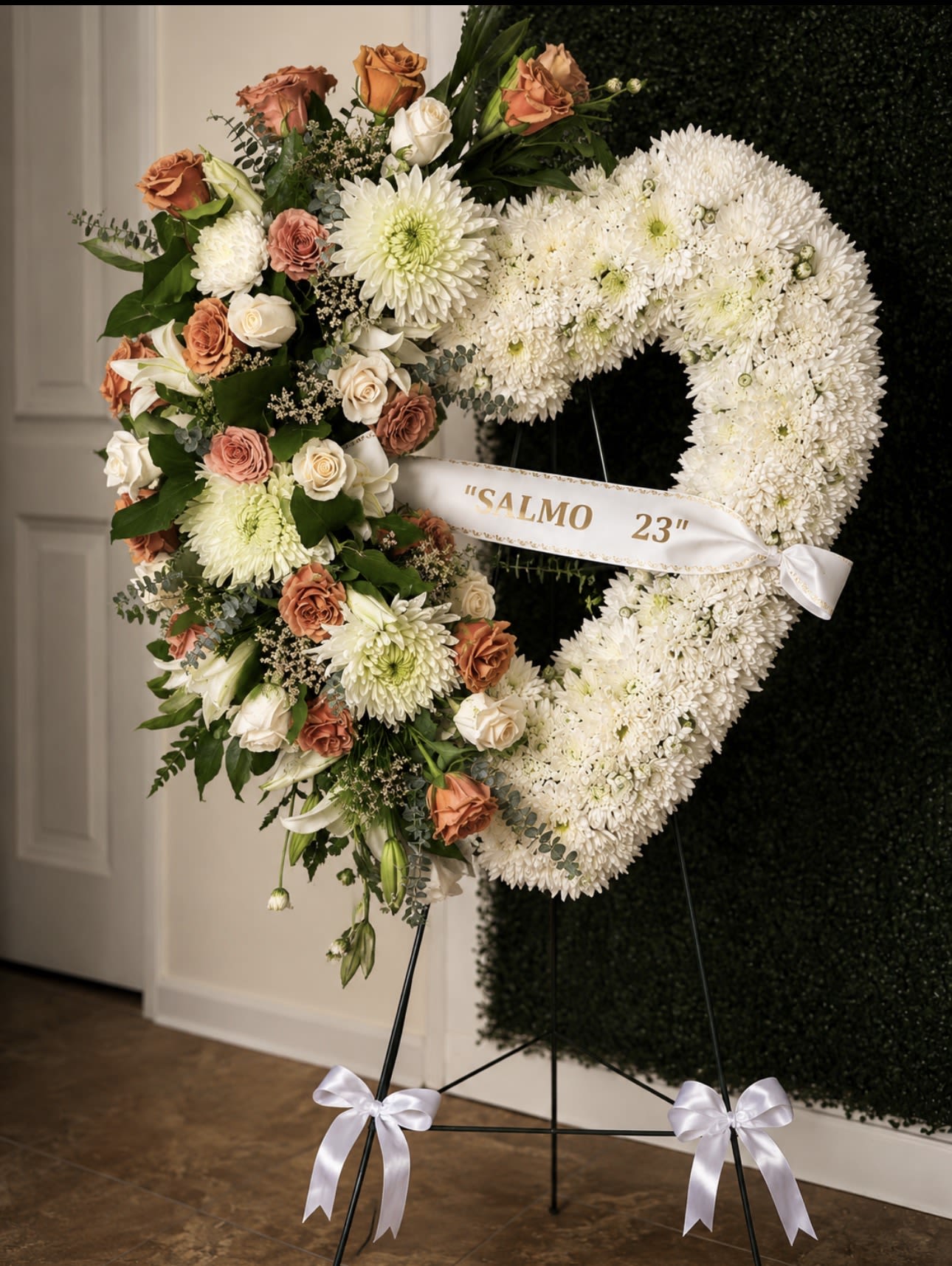 Heart/Condolences  - Every arrangement is handcrafted just for you. We carefully select the freshest flowers available each day. Occasionally, substitutions may be necessary due to seasonal or market availability, but we always replace them with flowers of equal or greater value in the same color palette and style. Your arrangement will always be beautiful, fresh, and thoughtfully designed.  