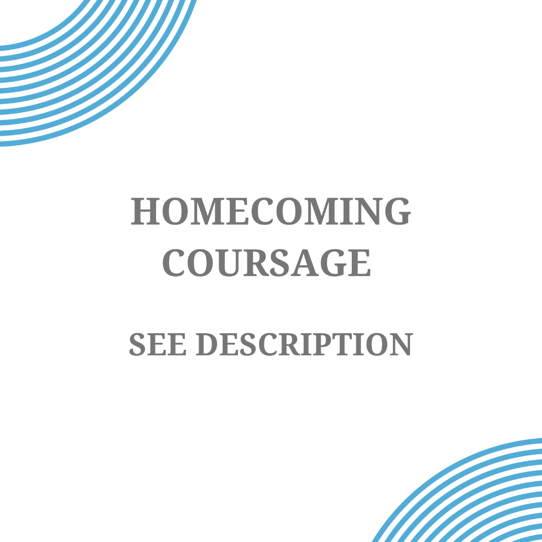 Homecoming corsage placeholder graphic with blue corner arcs and text
