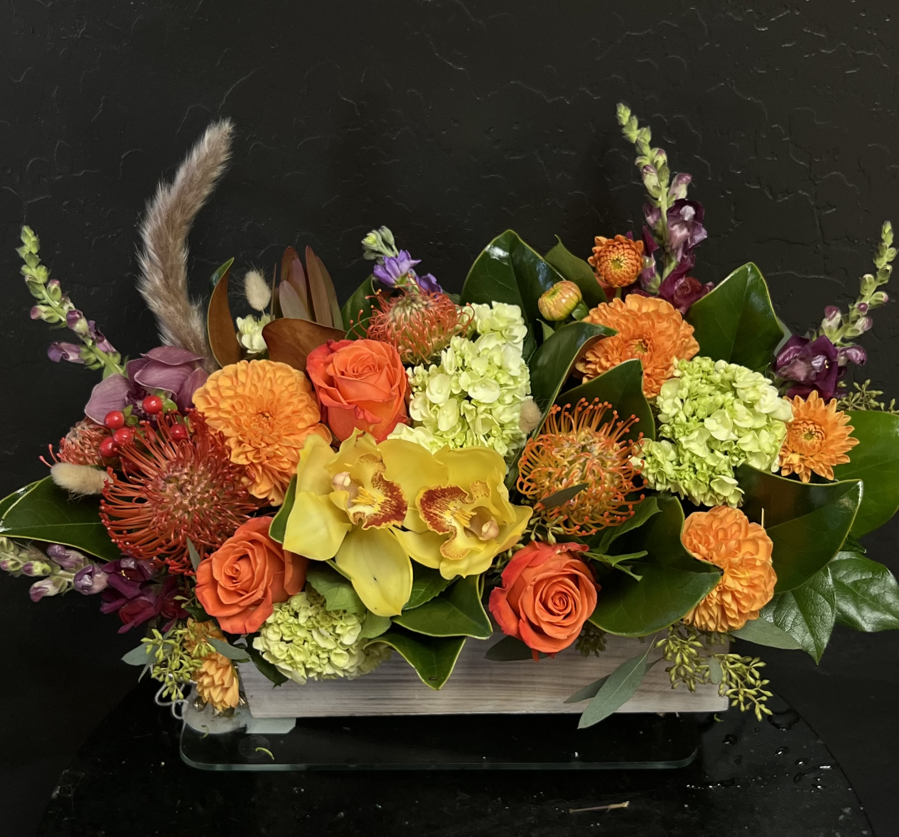 Autumn Protea Tropical Centerpiece - Autumn Protea Tropical Centerpiece (Shown in deluxe size) 
