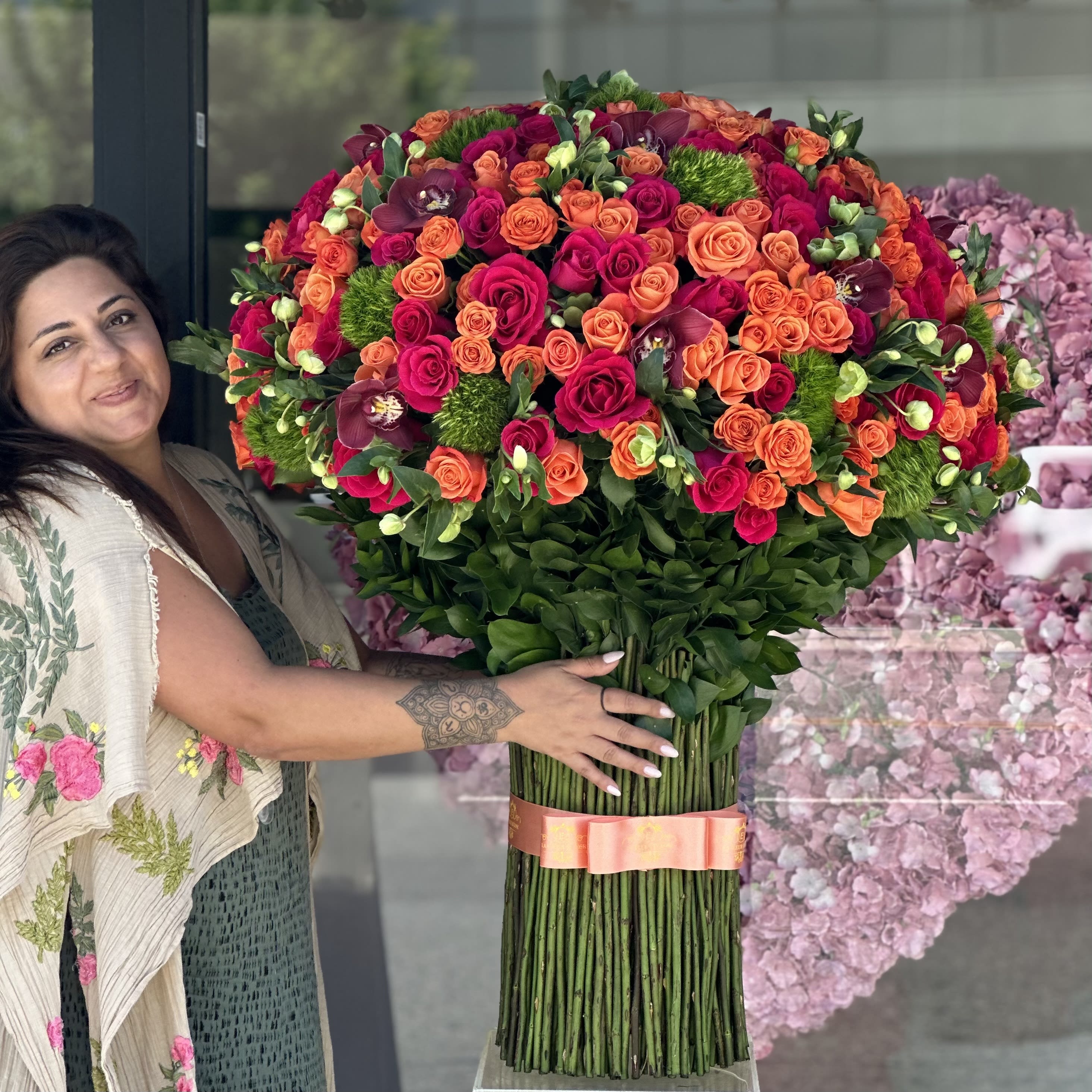 Complete Happiness  - Free Standing mix bouquet. No vase needed!