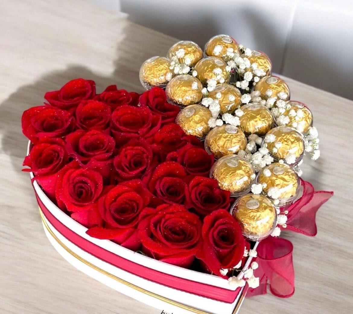 Sweet 24 red roses  - This romantic gift set features 24 premium red roses paired with a heart shaped box of gourmet chocolates, beautifully arranged by Snyder Flowers, your trusted local florist in San Antonio, Texas. Perfect for Valentine´s Day, anniversaries, birthdays and special surprises, this elegant combination delivers love, sweetness and unforgettable moments. We proudly offer same day flower and gift delivery in San Antonio to ensure every order arrives fresh and on time.