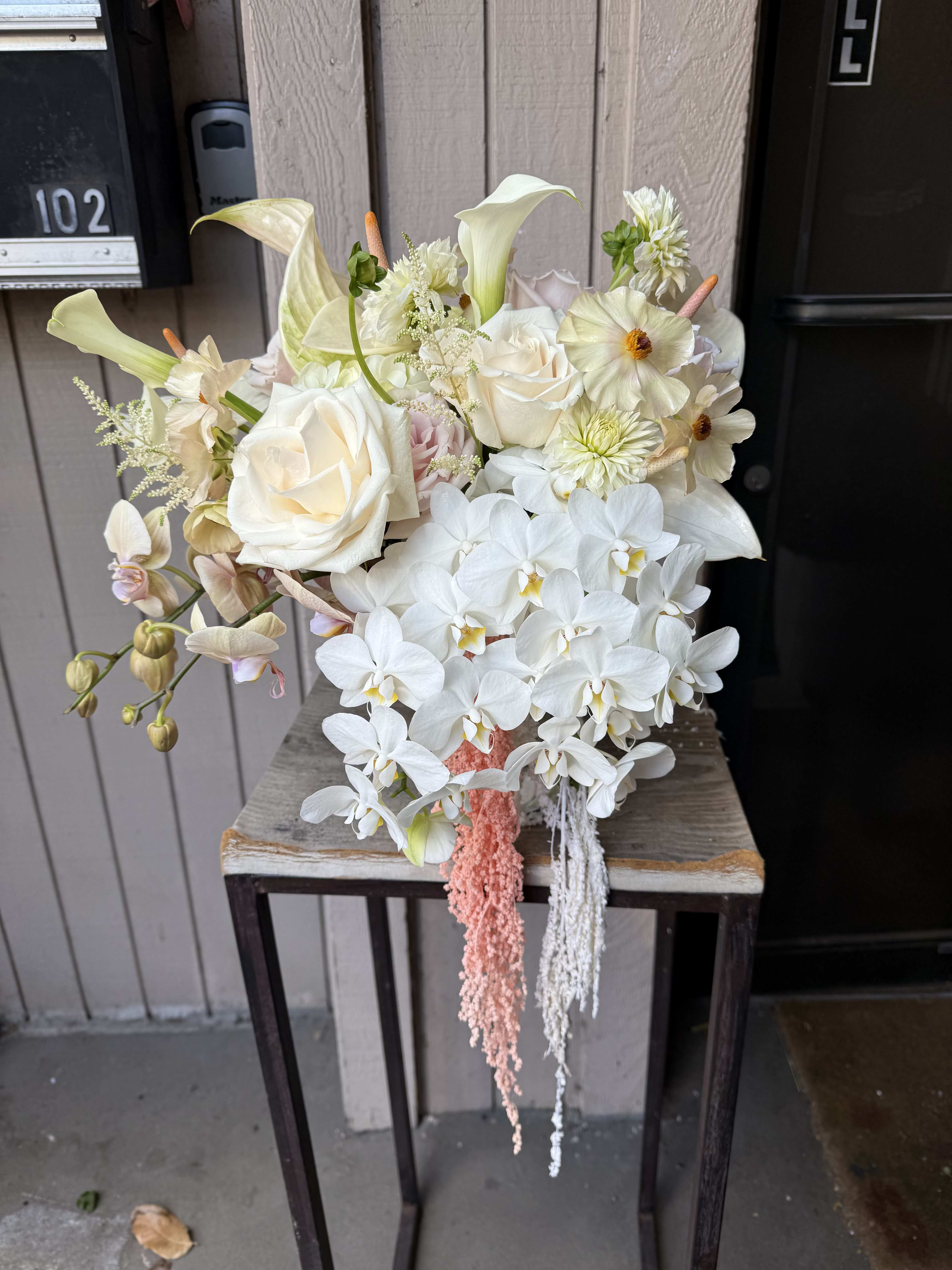 Cascading Bridal Bouquet - Luxury Line Floral with lush white hydrangea.