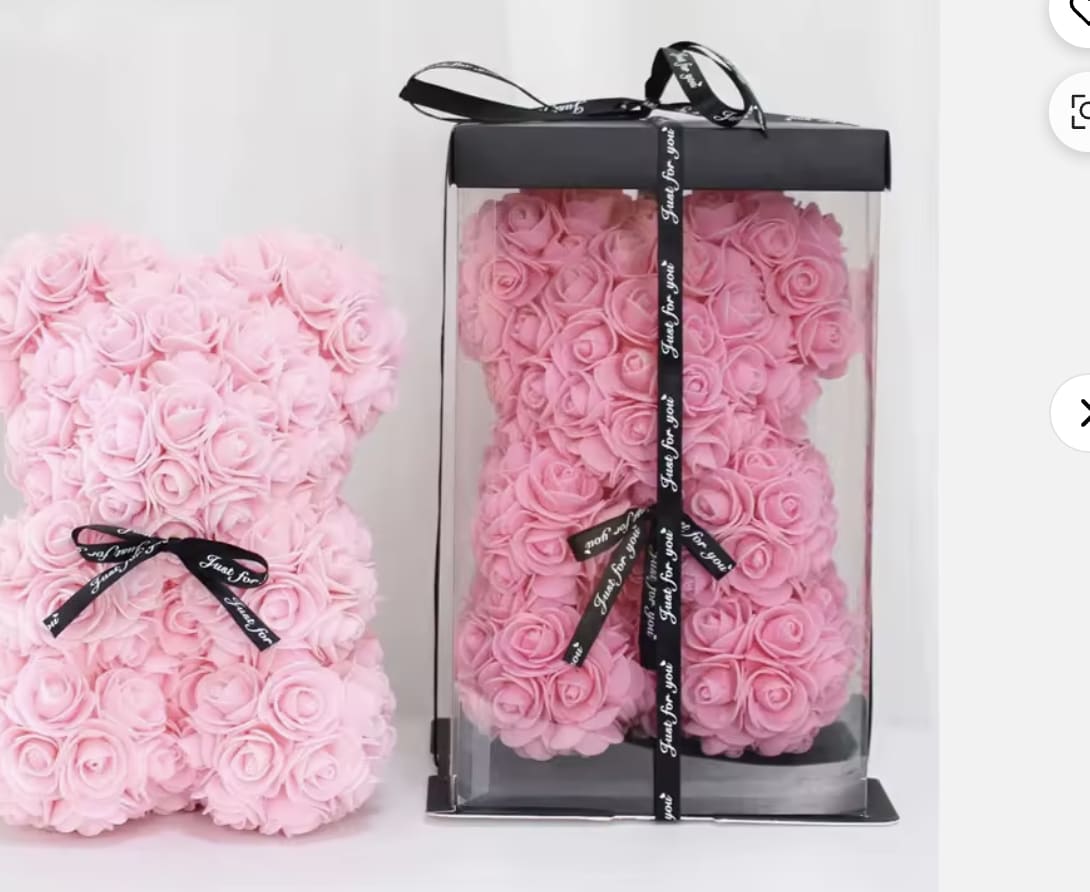 10 inch pink rose teddy - 10 inch pink rose teddy