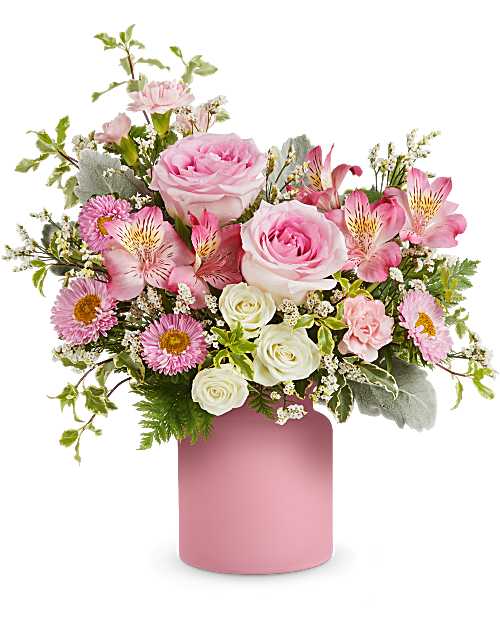 Teleflora's Pink Aura Bouquet - Brighten that special someone's day with this beautiful bouquet.