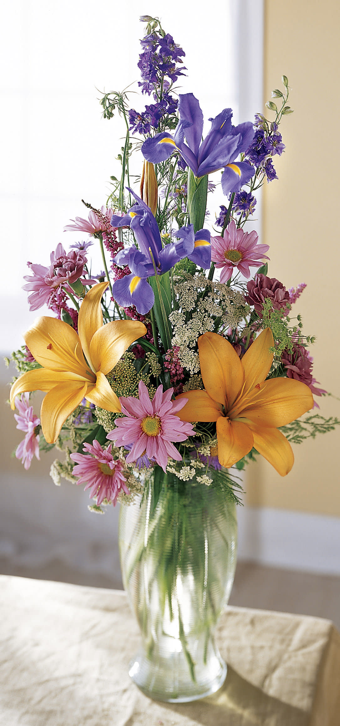 Fields of Flowers by Chino - a variety of mixed pastels in a vase 
