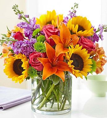 Sunny and sweet by Joni - Floral is beautiful and sunny. Will certainly bring a smile to anyone's face  Sunflowers are really bold and bright today 