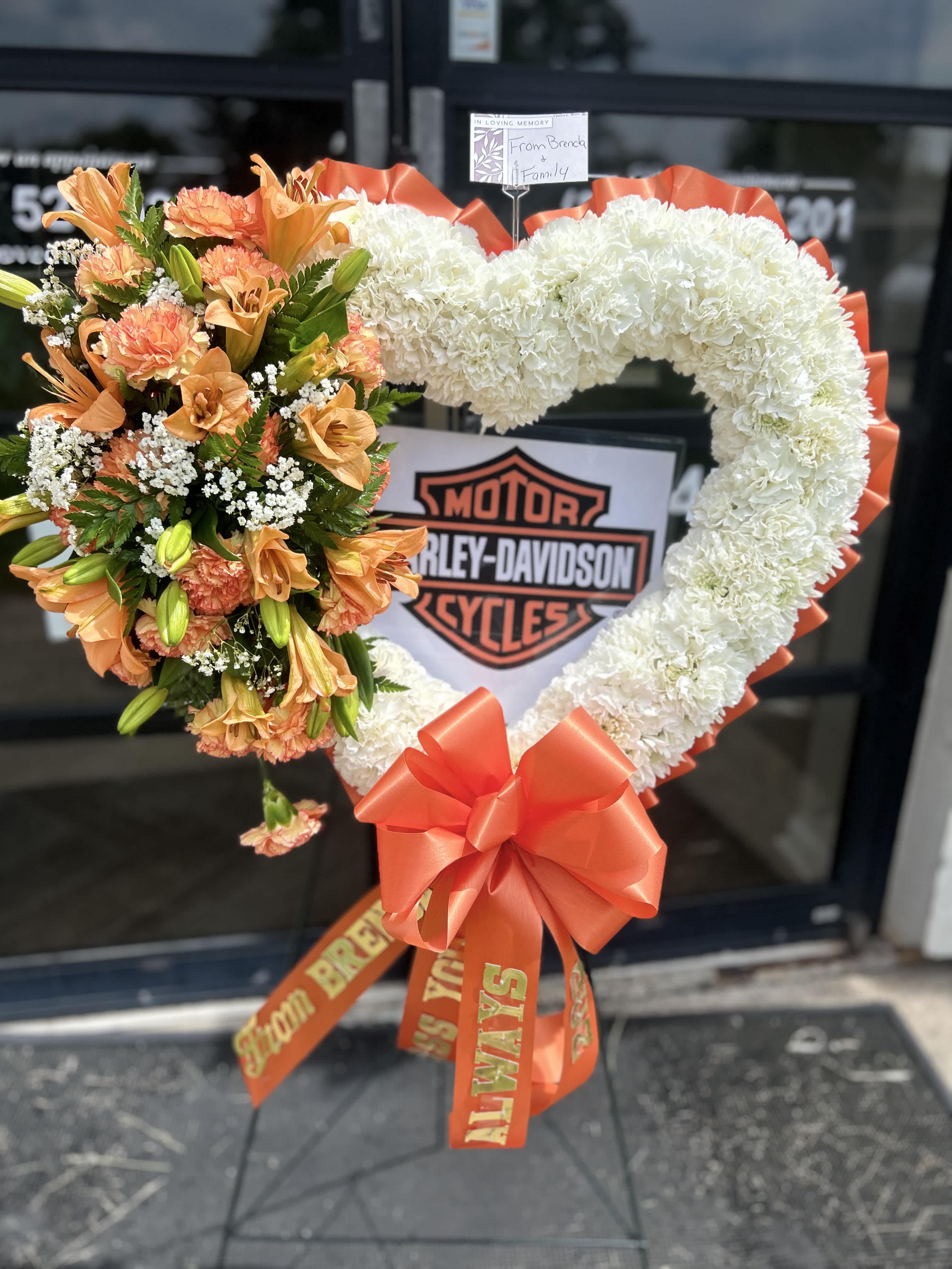 Open heart with Harley Davison logo inside - Harley Davison open heart