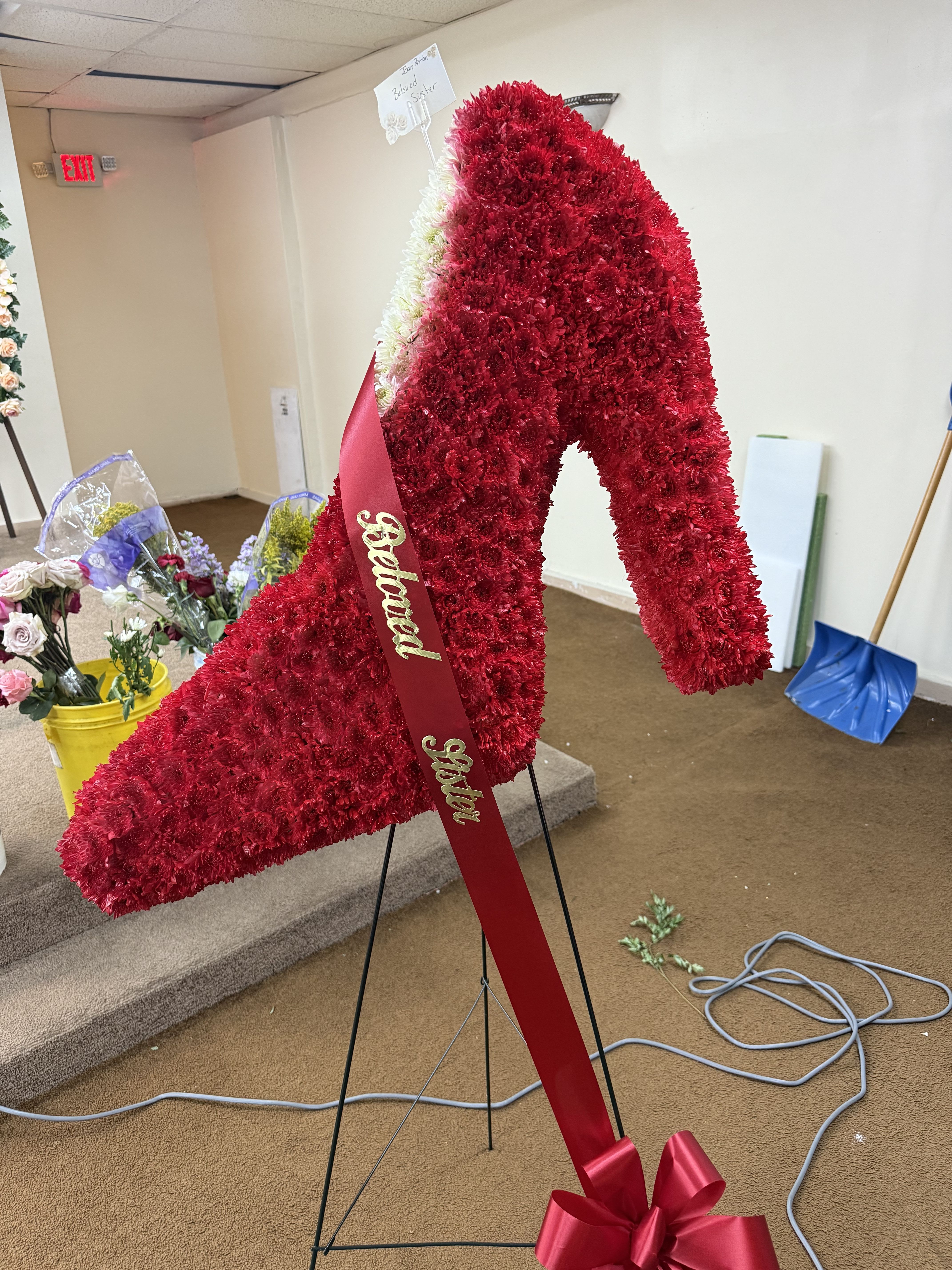 High heel Shoe - Custom made shoe made out of all flowers