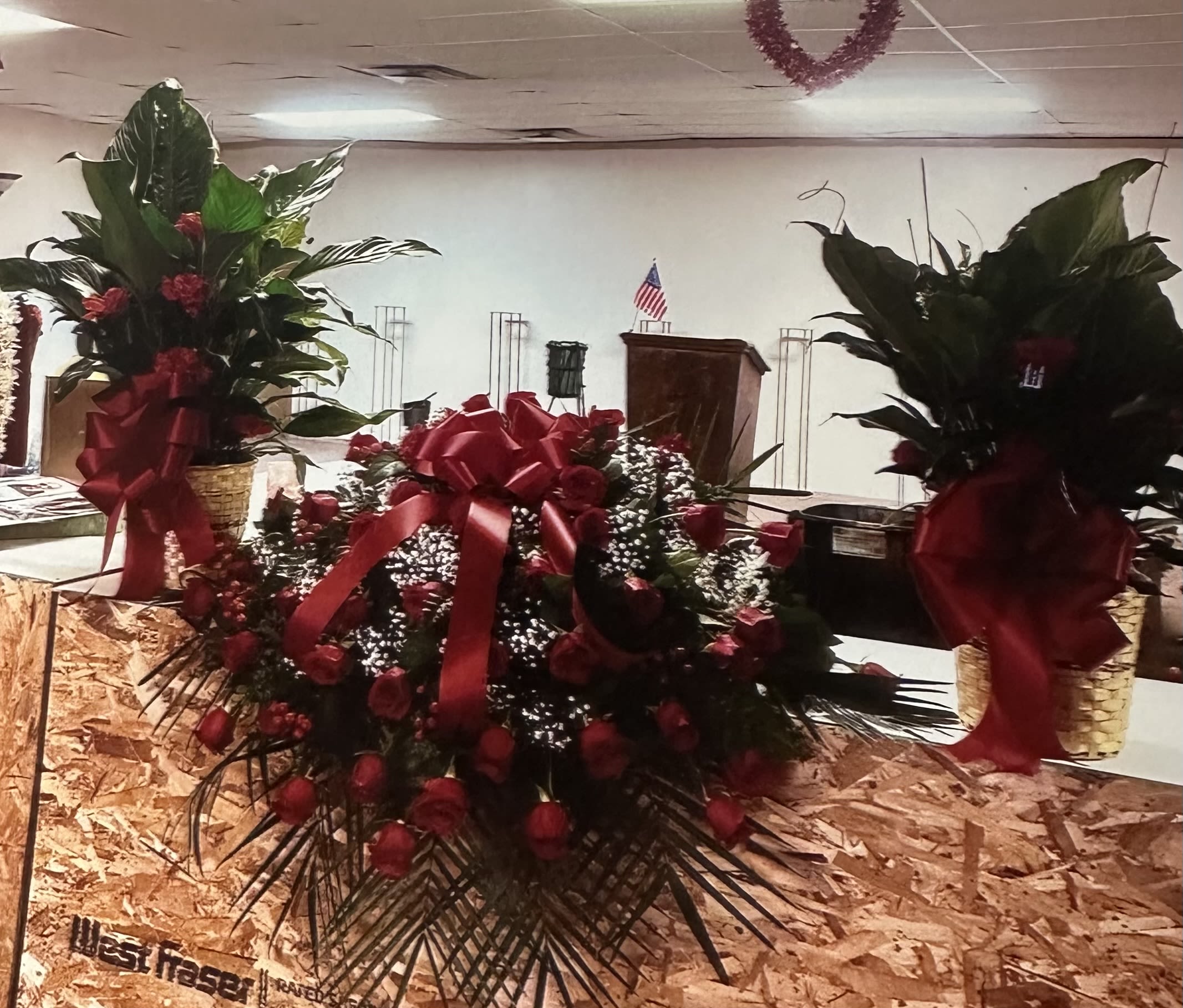 3-Piece Bundle  - Casket Spray with 2 Large Plants