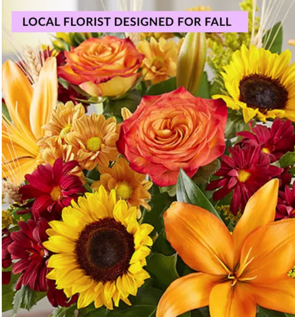One of a Kind Bouquet Fall - Our local florists will create a one of a kind arrangement to help you connect and express yourself perfectly. They will use the freshest flowers in the shop to arrange a beautiful sentiment in a glass vase. These arrangements are completely unique, and a great value at any size. Help support our local artisans who put their passion and creativity into each and every gift!