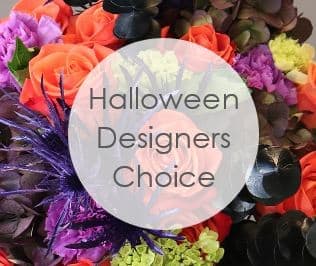 Halloween Designers Choice - Each arrangement is made uniquely with the freshest items in our cooler daily. Leave it to our professional designers to create a one of a kind arrangement of fresh flowers with a Halloween touch. If you want any specific flowers, or this arrangement is for a particular event, please write that information in the special instructions.