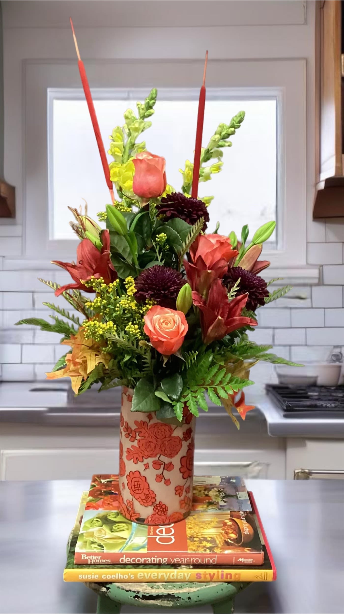 Embracing Autumn - As the leaves turn in the days grow shorter nature flaunts its most vibrant palette autumn presents a wonderful opportunity to get creative with a fall floral arrangement, blending the seasons bountiful harvest with its rich hues. 