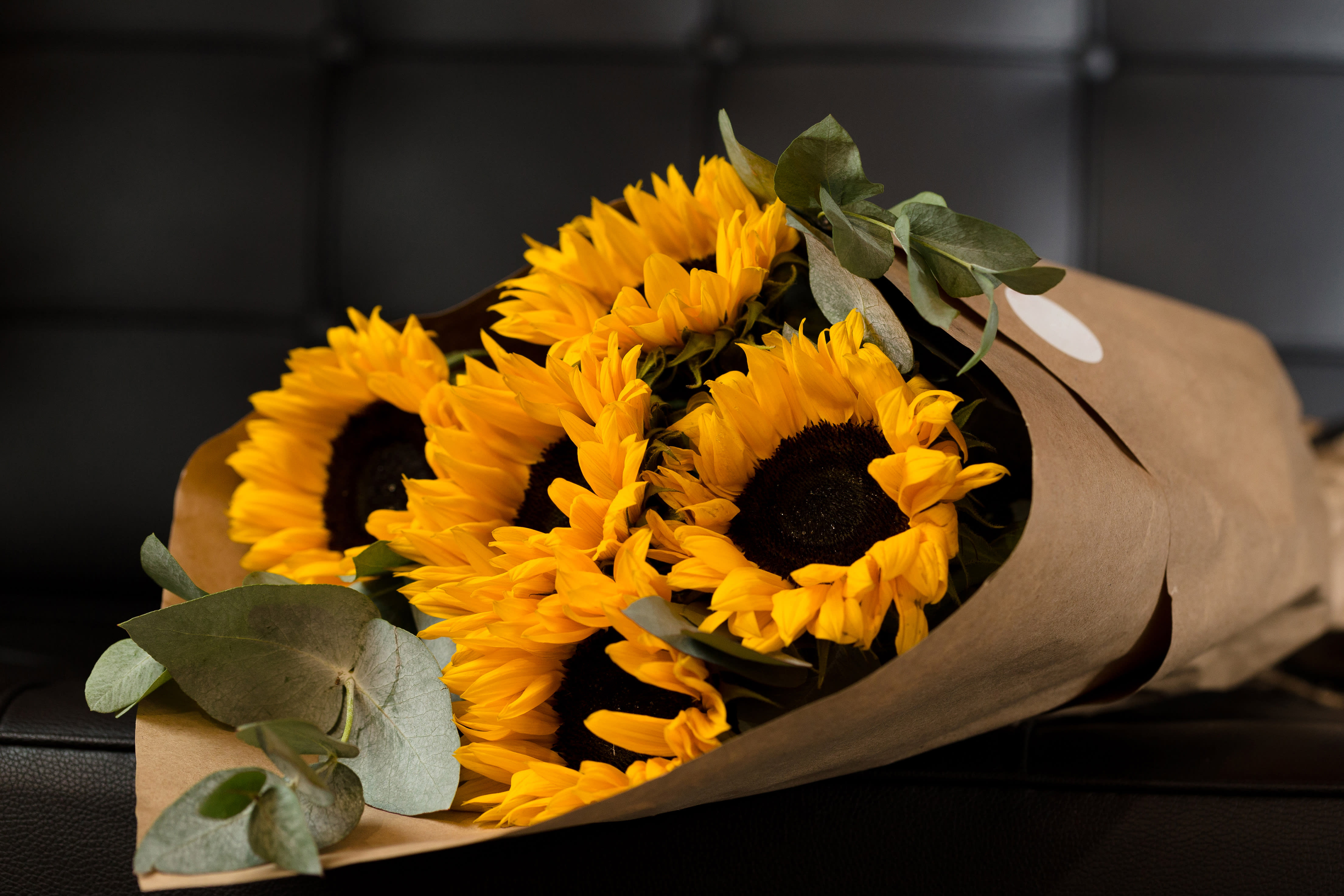 Sunflower Bouquet - Shower someone with sunshine with this bright &amp; perky sunflower bouquet!