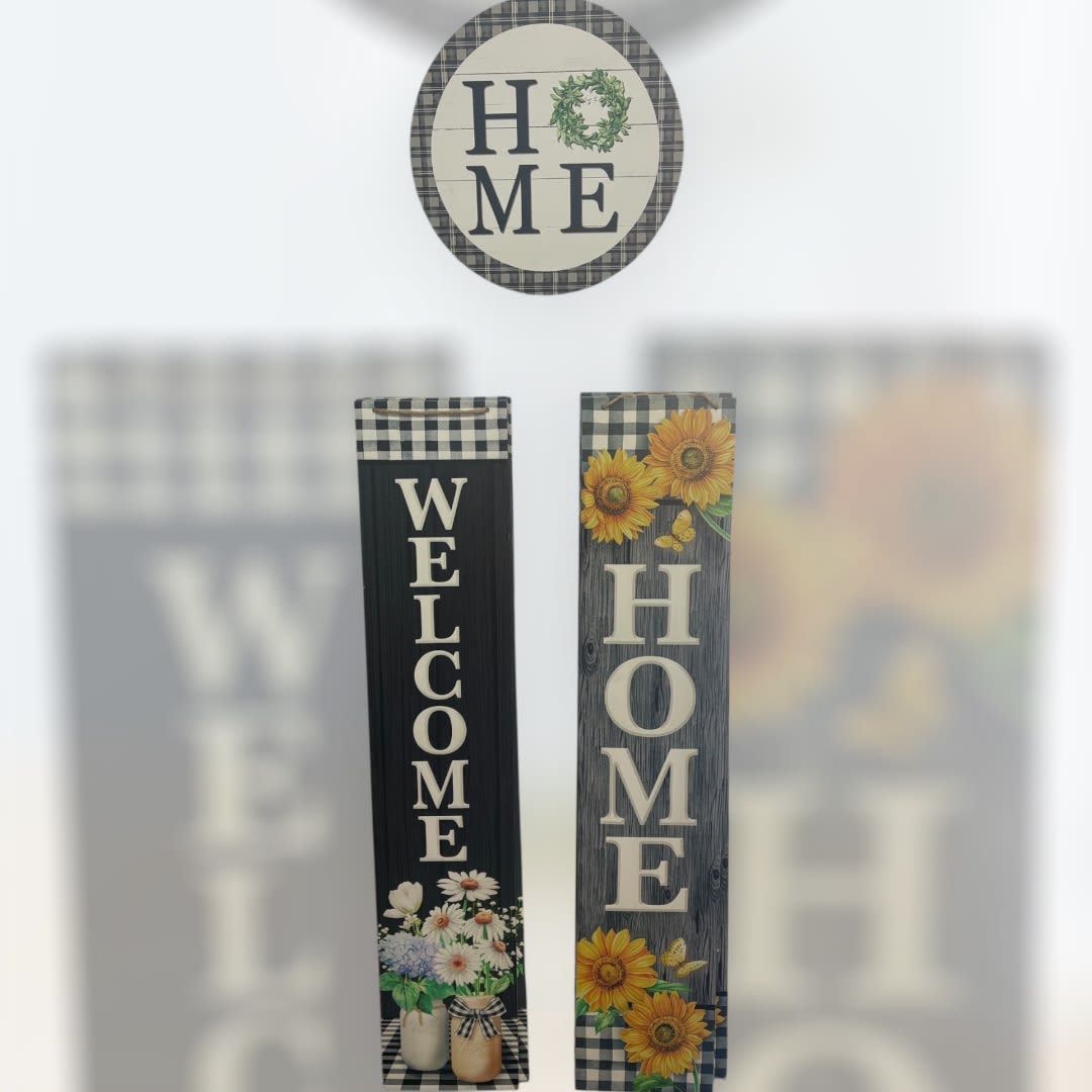 Welcome Home - Welcome Home Porch leaner &amp; door hanger. Porch leaner is reversible! This charming gift set is a perfect gift for the  newlyweds or new home owners. 