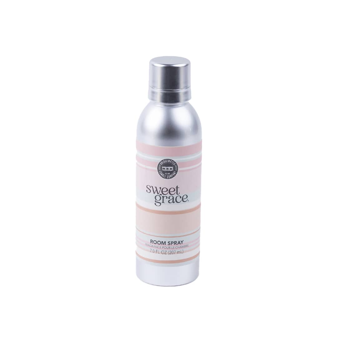 Pink Sweet Grace room spray bottle with a silver cap