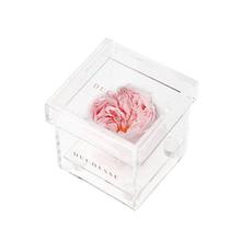 Single Pink Rose - Less is perfection with this flawless bloom.  Choose from three color options: pink, white, or red Preserved garden rose lasts up to three years Ethically grown and florist-selected Clear acrylic box protects your rose without clashing with existing décor Luxury is our specialty at Duchesse, and we know that it comes in small and large packages. This gorgeous single garden rose has been preserved through our special process to delight recipients or elevate your space for up to three years. It is a beautiful alternative to a corsage or fresh flower. Choose your bloom color and order your Duchesse today. 3"X 3"X 3"