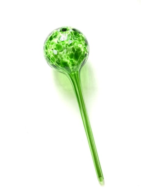 Watering Glass Globe  - 1 Hand Made Watering Glass Globe  Measure 11.81” long Choose from these colors Blue, teal or green  Just fill with water and press into soil, use a pencil to poke the soil before placing the watering globe into that location.  