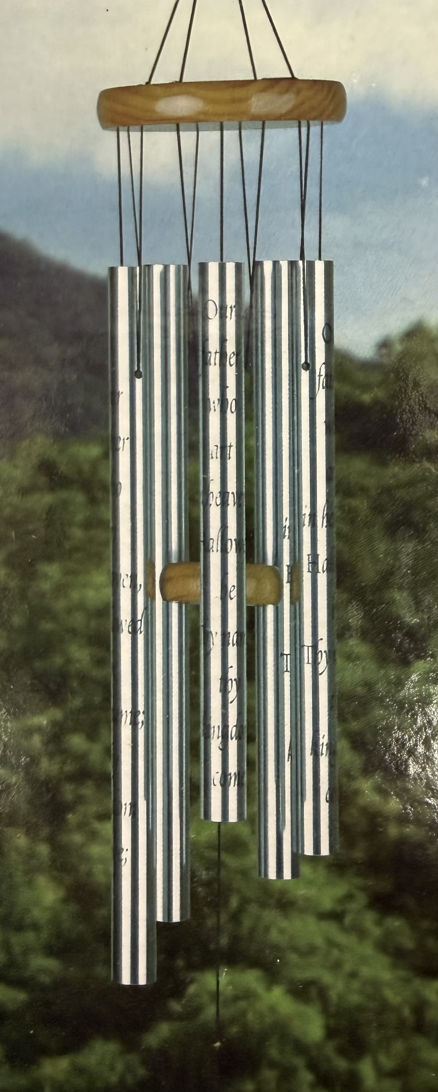 Chimes - Wind chimes - options are "The Lord's Prayer, Footprints in the Sand, or Amazing Grace"