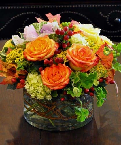 Beautiful Autumn Blooms - A beautiful mixture of fresh flowers in shades of yellows, orange, and reds. Perfect for the season.