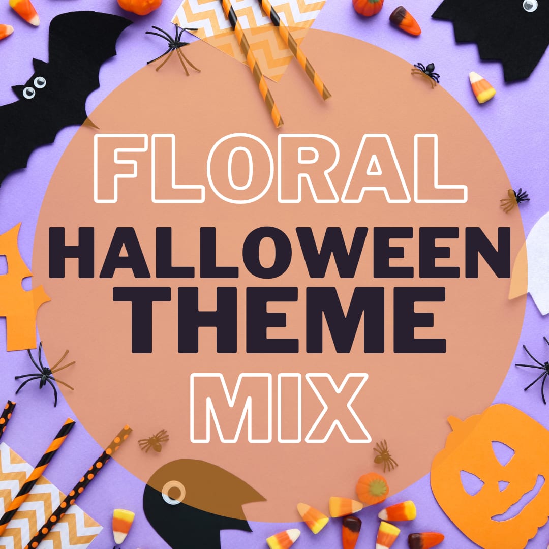Halloween Theme - Floral Mix  - Floral Mix with Halloween Accents  Leave the Work to Us! Let Our Designers Use Their Years of Experience to Make a Beautiful Arrangement for Your Loved One To Enjoy! 