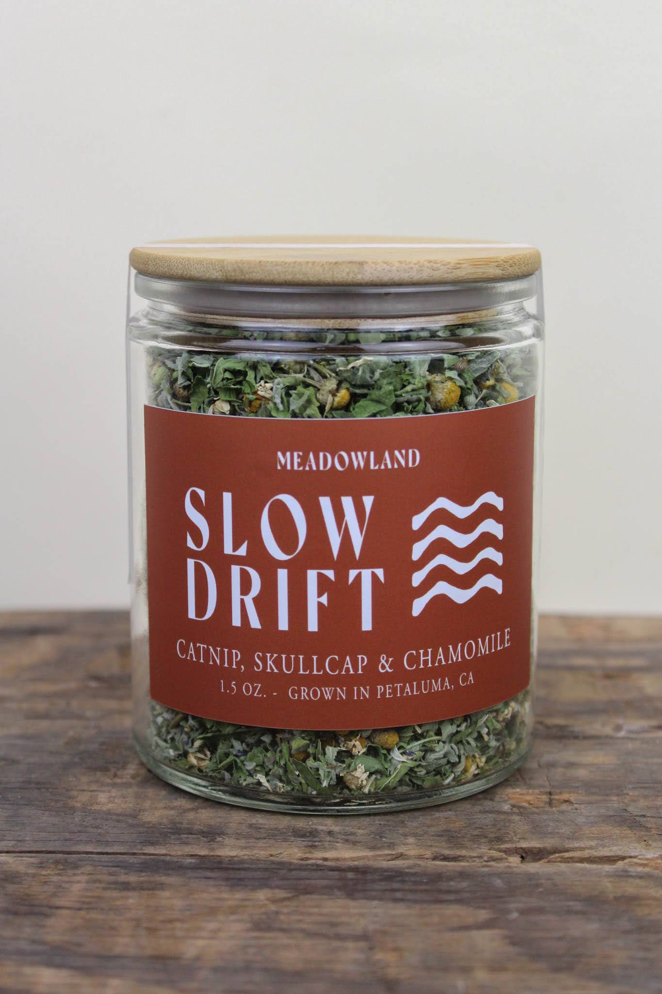 Meadowland Tea  - A tea blend of lemon balm, peppermint, chamomile, and calendula crafted to soothe and calm both digestion and mood.   Meadowland Herbs is a small-scale medicinal herb farm based in Petaluma, CA. All herbs are sown, grown, harvested, and processed by the same two hands. Crafted to nourish the mind, body, and spirit. 
