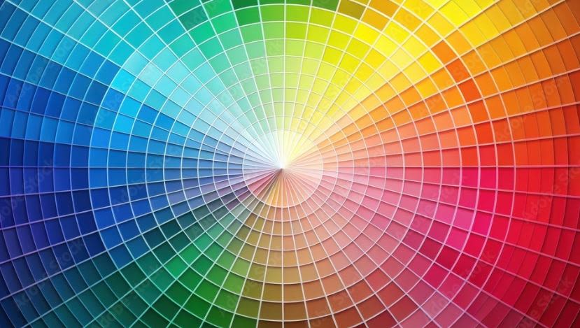Color wheel with a rainbow gradient radiating from the center