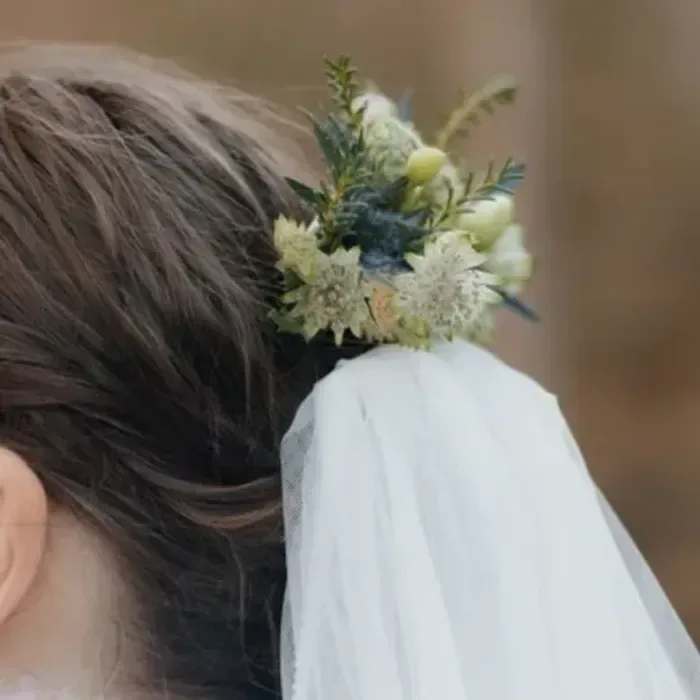 Hair Flowers - Hair clip embelished with flowers or small collection of individually wired flowers for pinning in hair.   Please refer to the photos for the available color options and specify your choice in the florist instructions.  Product ID: Hair-Flowers