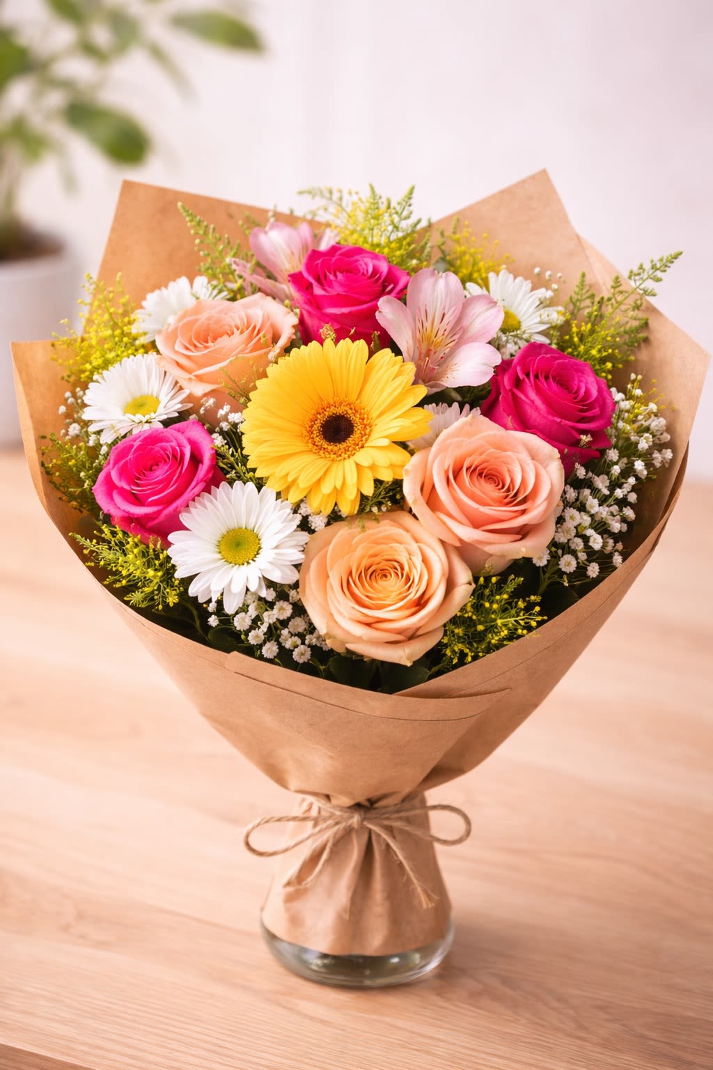 Designer’s Choice Mixed Bouquet  - A cheerful hand-designed bouquet created with a fresh mix of seasonal flowers and beautiful color combinations. Each bouquet is uniquely arranged by our florists using the freshest blooms available that day, making every design one of a kind. Wrapped in elegant premium paper for a modern and stylish presentation, this bouquet is perfect for birthdays, celebrations, thank you gifts, or just because.  Flower varieties and wrapping colors may vary based on freshness and availability, but the overall style, value, and beauty of the bouquet will always be maintained.