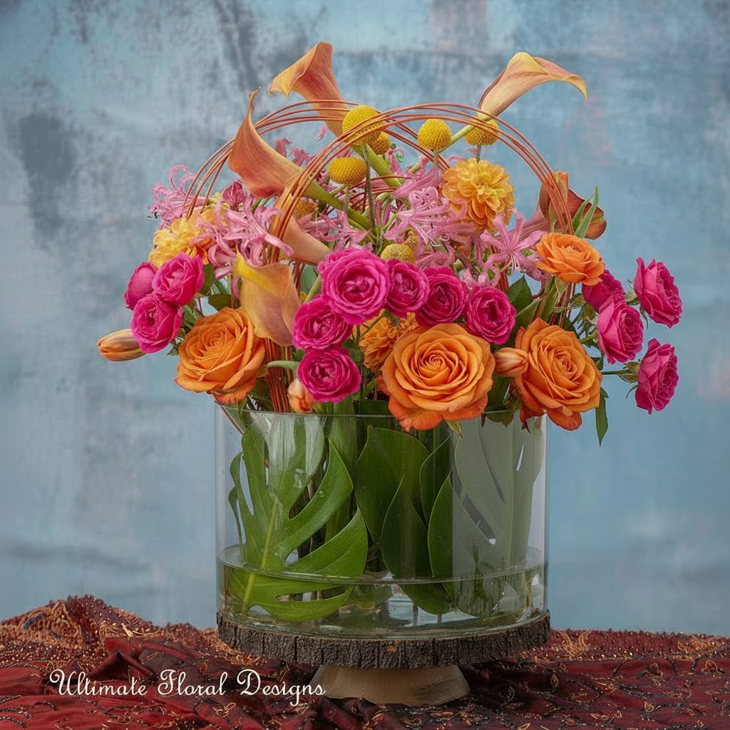 Harvest Moon - Calla lily,Nerine,Tulips, Dahlia