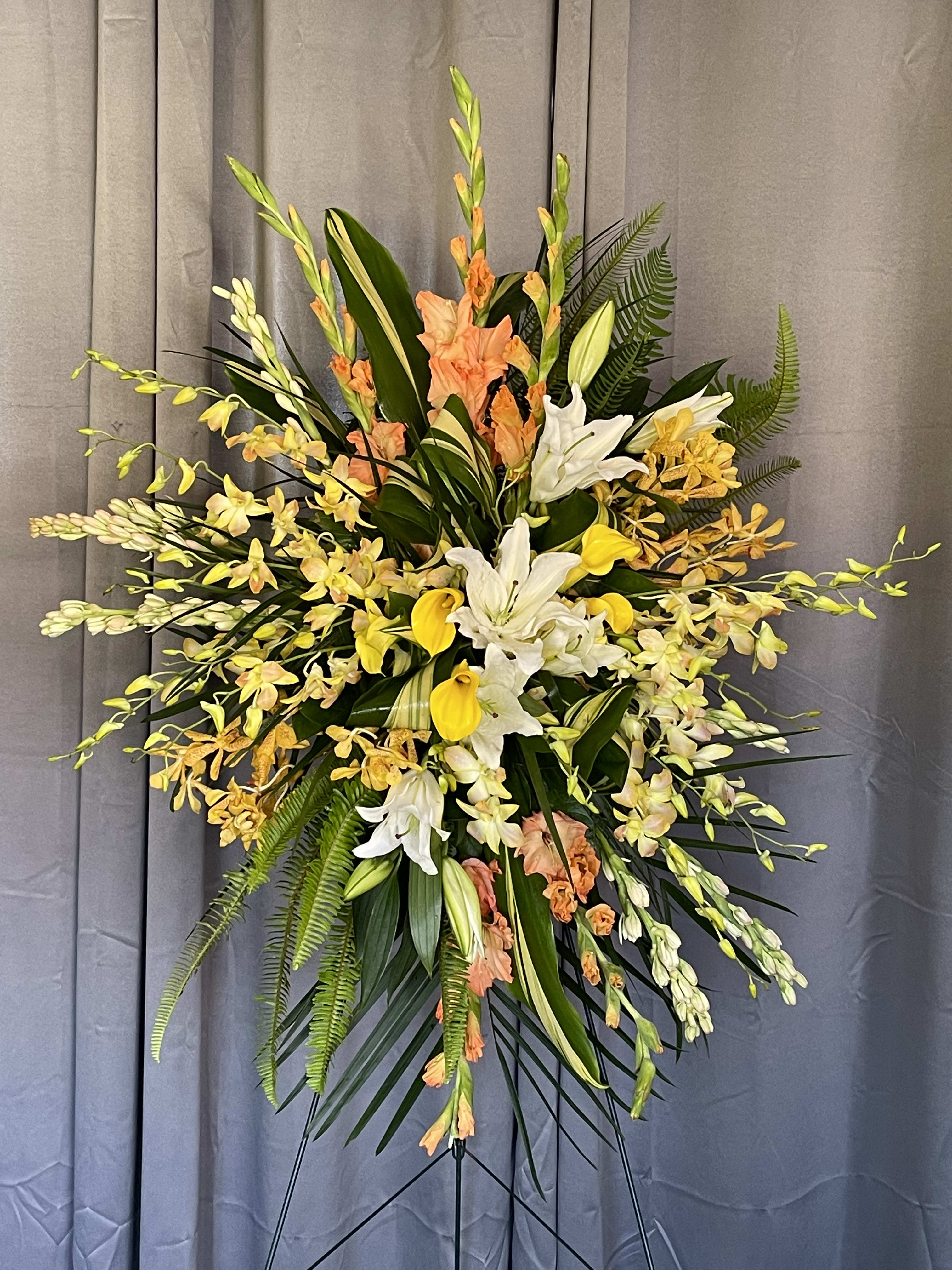 Sunshine Spray - A beautiful standing spray with a bountiful floral display.