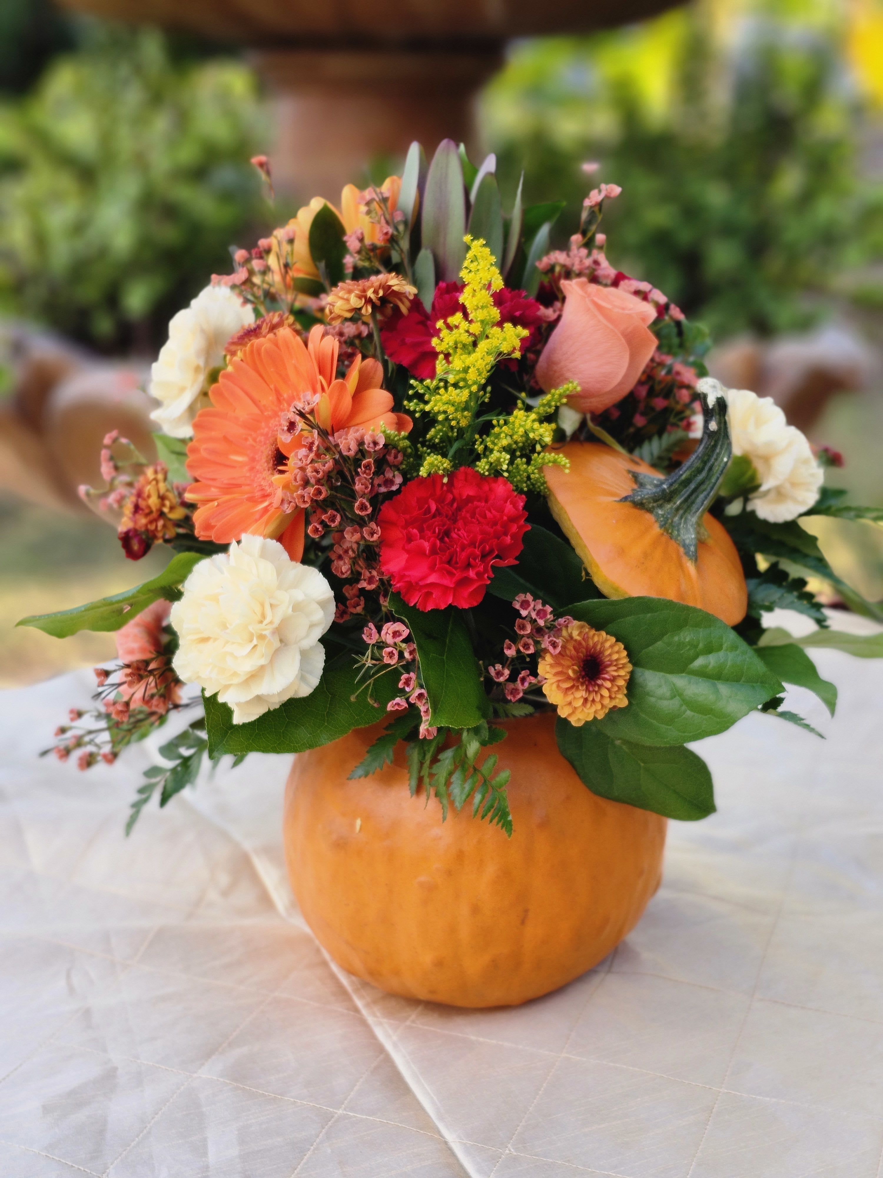 Real Pumpkin Designer's Choice  - Medium size real pumpkin, designer's choice fall colors  