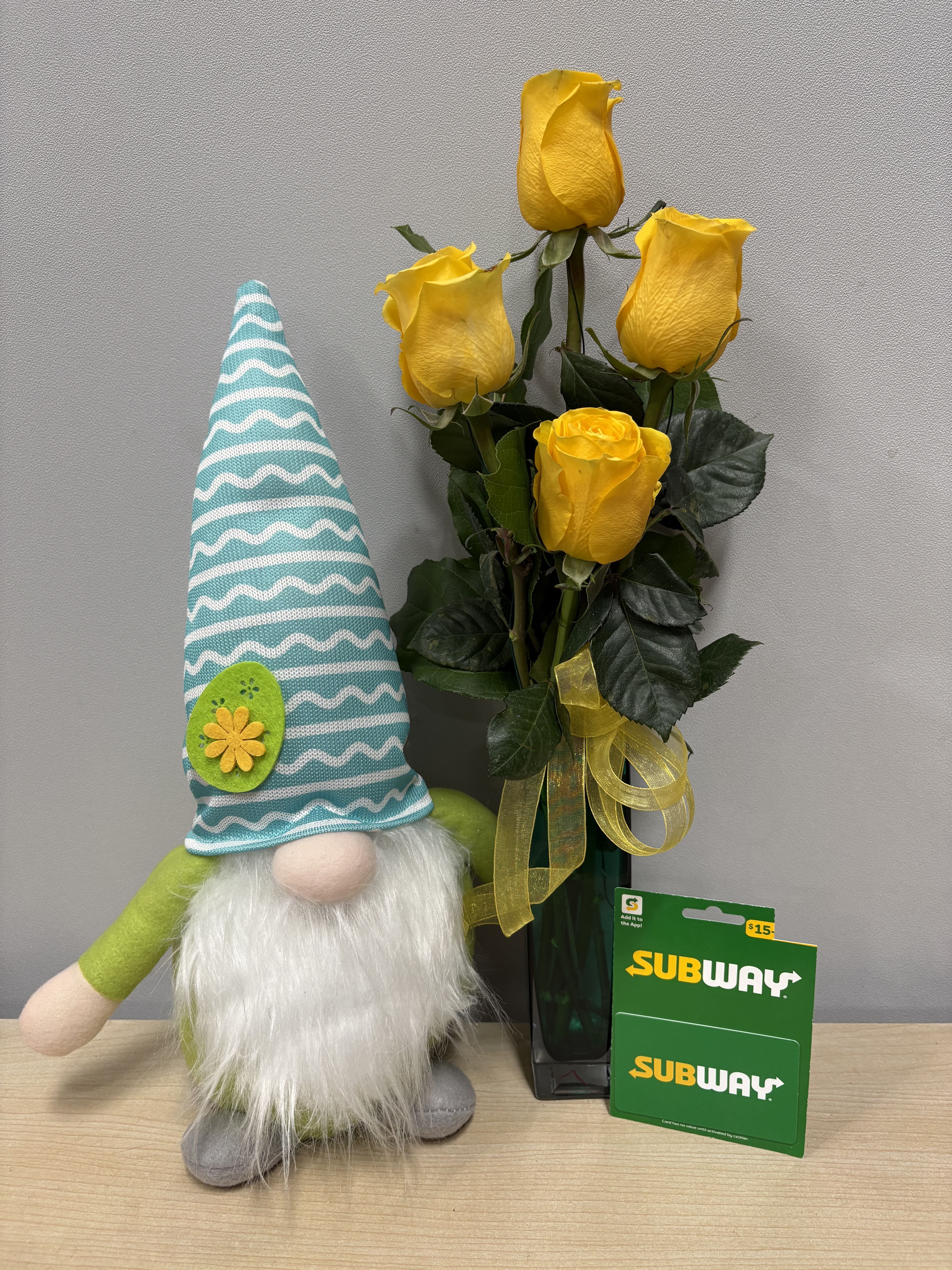 Daisy Gnome, Roses &amp; Subway - As shown w/ $15 gift card included 