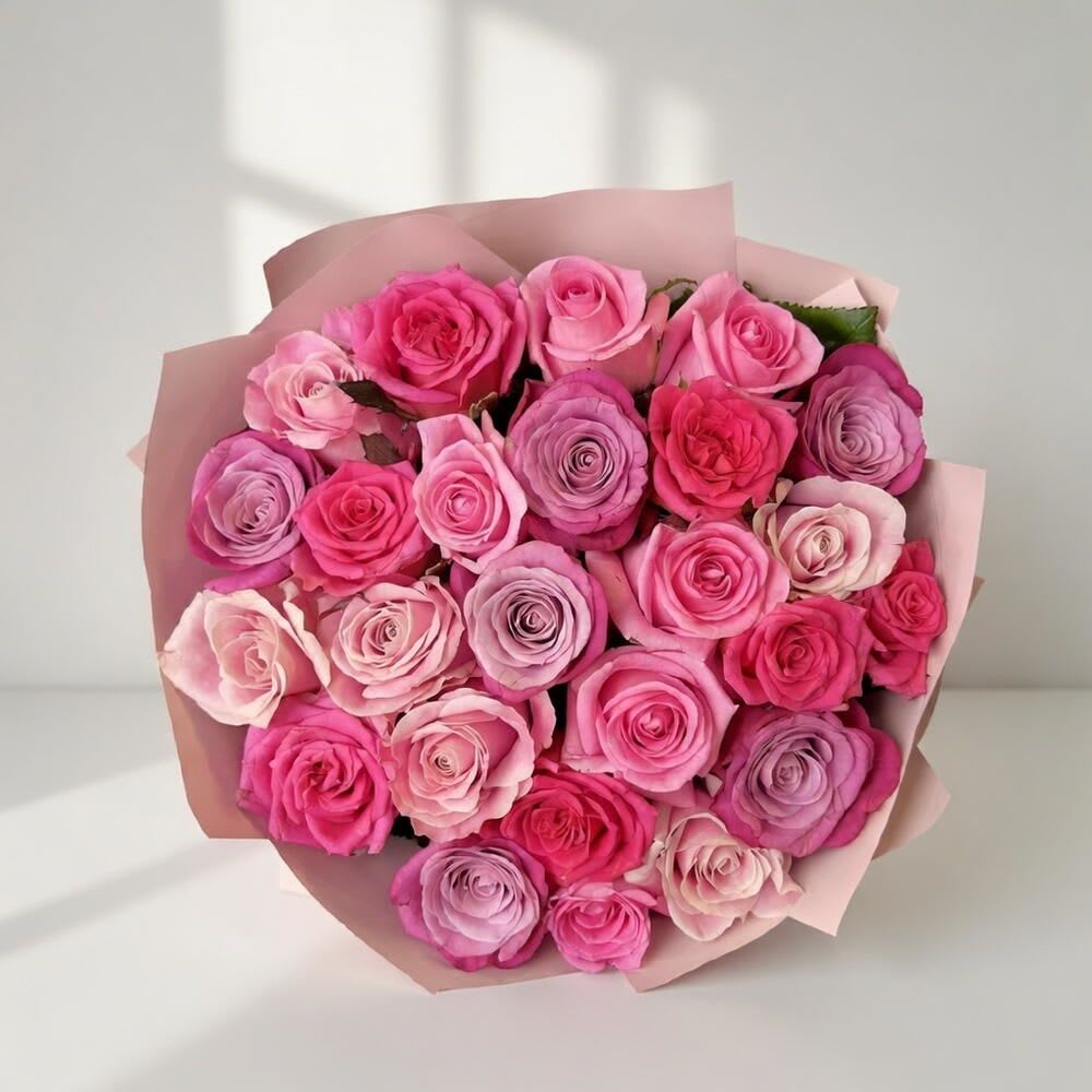 25 Classic Pink Roses Bouquet - Experience timeless elegance with this bouquet of 25 premium roses. Hand-selected and beautifully arranged, these radiant blooms bring luxury, charm, and beauty to any occasion.