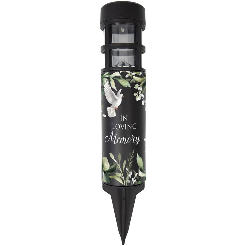 Sympathy Garden Stake - Dove - Solar Garden Stake featuring a dove &amp; quote "In Loving Memory"