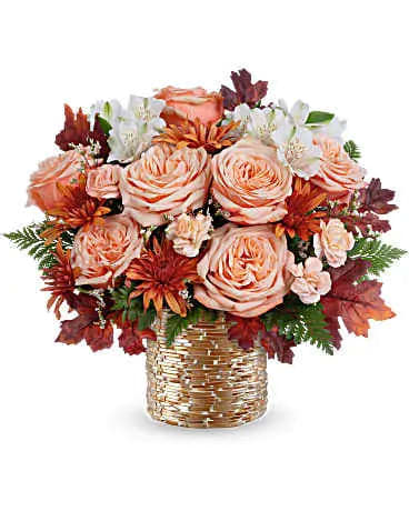 Beauty of Autumn - Celebrate the rich warmth of autumn with our stunning Beauty of Autumn bouquet. This premium arrangement captures the essence of fall with a gorgeous blend of seasonal blooms in deep oranges, golden yellows, and warm burgundy tones.  Perfect for:  Thanksgiving centerpieces and celebrations Fall home décor and seasonal styling Autumn birthdays and special occasions Corporate events and hospitality displays  What makes it special:  Hand-selected premium seasonal flowers Expertly designed by our Miami floral artisans Rich autumn color palette that brings warmth to any space Same-day delivery available in Miami metro area  Each Beauty of Autumn arrangement is carefully crafted to showcase the natural beauty of fall's finest blooms. Whether you're hosting a gathering or sending a thoughtful gift, this bouquet delivers the cozy elegance of the season.  Fresh flowers delivered with care by Miami Flowers Design.