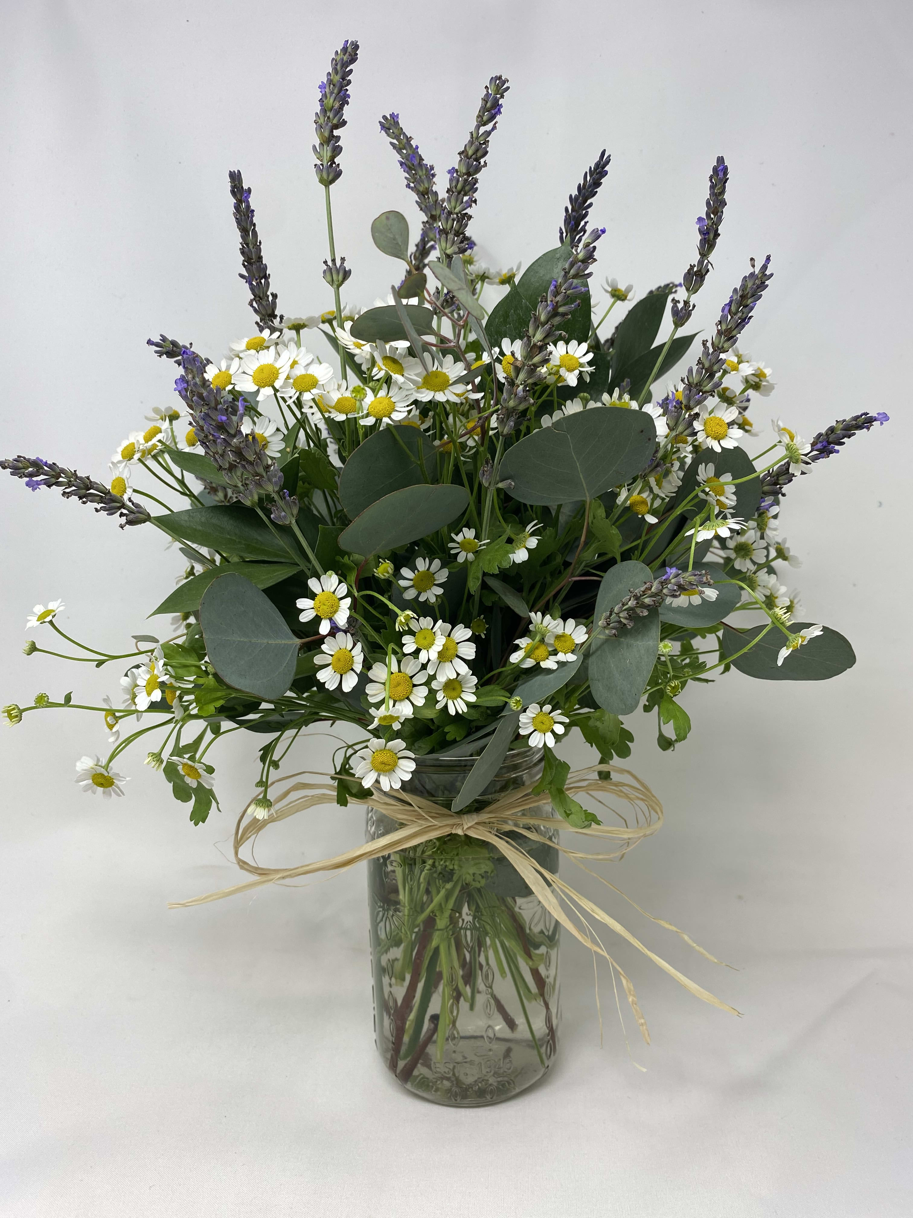 Lavender Relaxation  - Chamomile, lavender and eucalyptus fitted into a vase