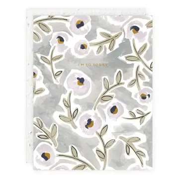 "So Sorry" Seedling Card - Floral design with "So Sorry", personalized with your message. All Seedlings greeting cards have foil details and a PLANTABLE seed paper envelope which is embedded with wildflower seeds. Made in the USA!