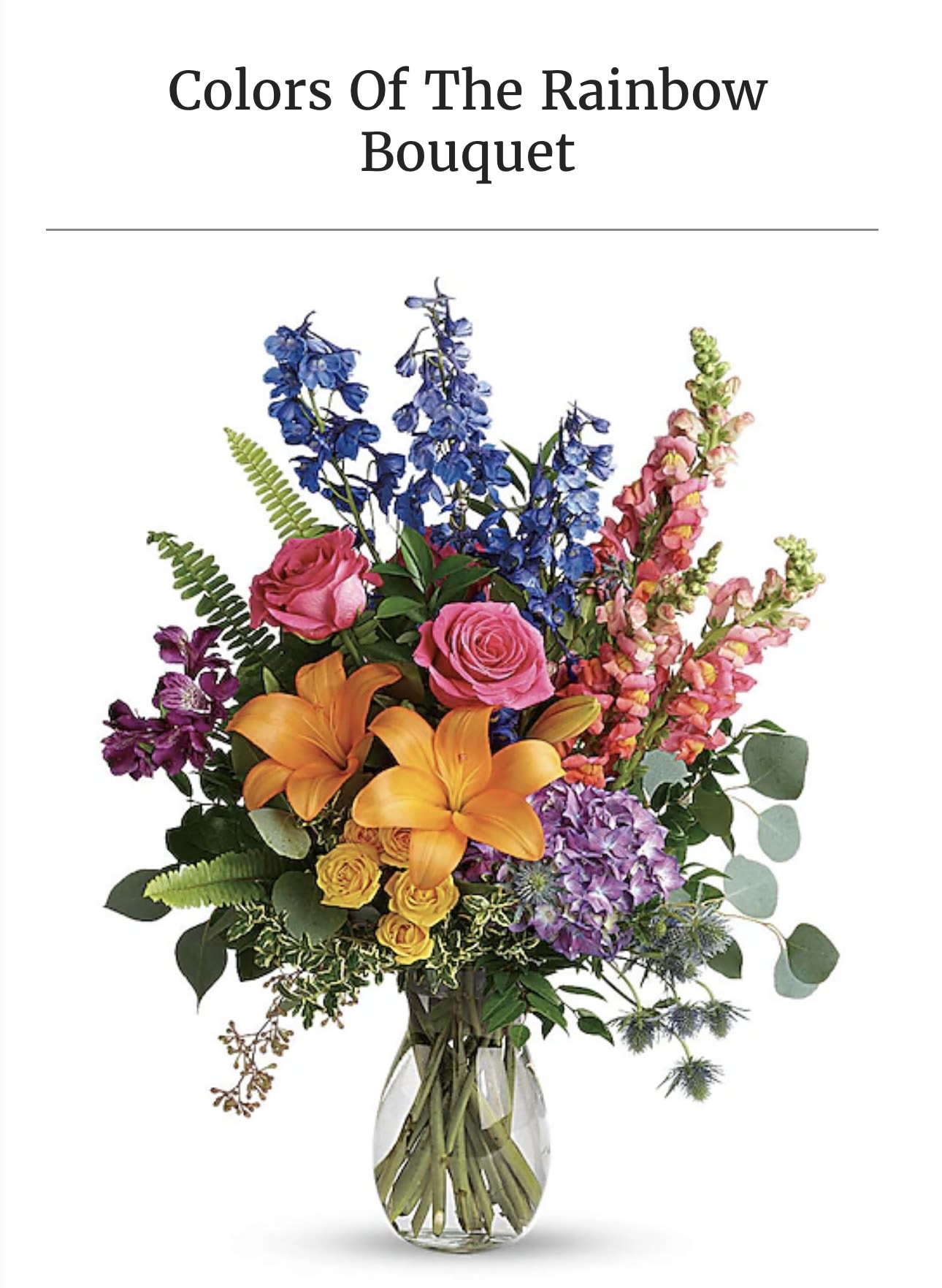 Colors of the Rainbow Bouquet  - This is a beautiful, cheerful, and well-defined bouquet for all occasions.