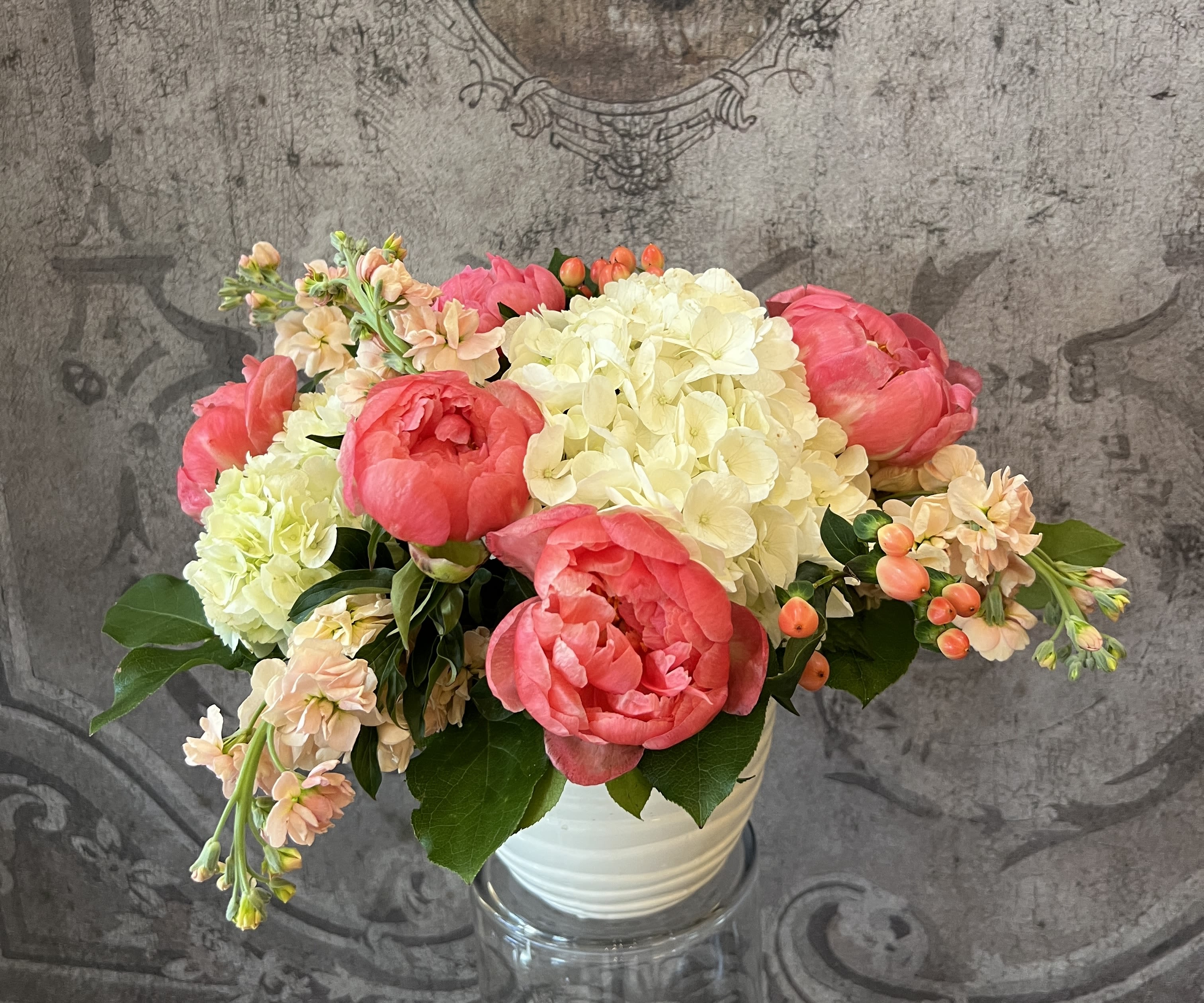 Peony Perfection  - This beautiful arrangement of Peony, Hydrangea &amp; Stock makes a wonderful gift for any occasion! For a limited time only! 