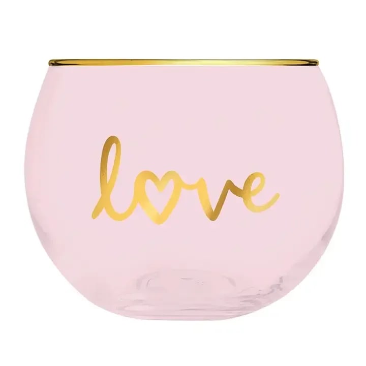 Slant Roly Poly LOVE glass - Say cheers to someone you love with this lovely wine glass.