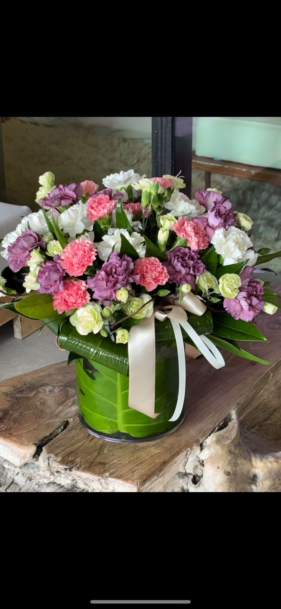 Timeless Beauty - Mono arrangement of colorful carnations  - can be done in vase or box