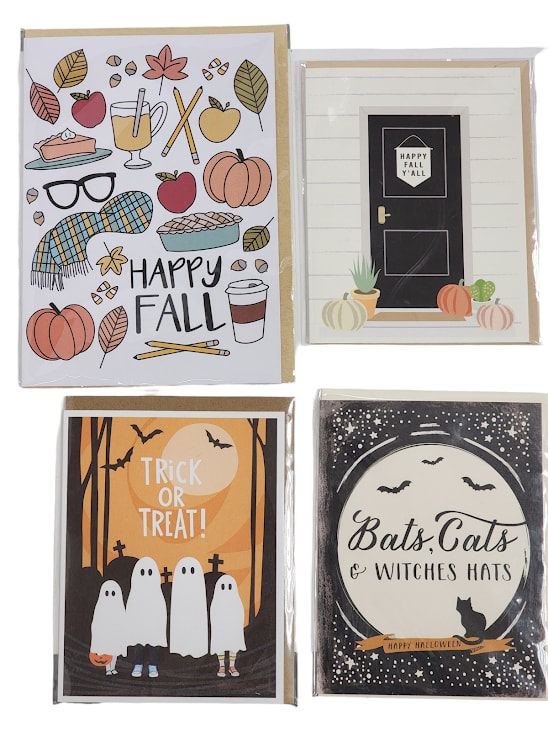Fall/Halloween Cards - Exact card may differ. One of our staff will hand write the card message into card. Please leave card message in the card message or special instructions section. If Halloween has past, we will not choose one of these options.