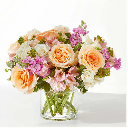 Paradise Bouquet - Relaxation and serenity can be found in gorgeous pink and peach hues of the Paradise Bouquet 